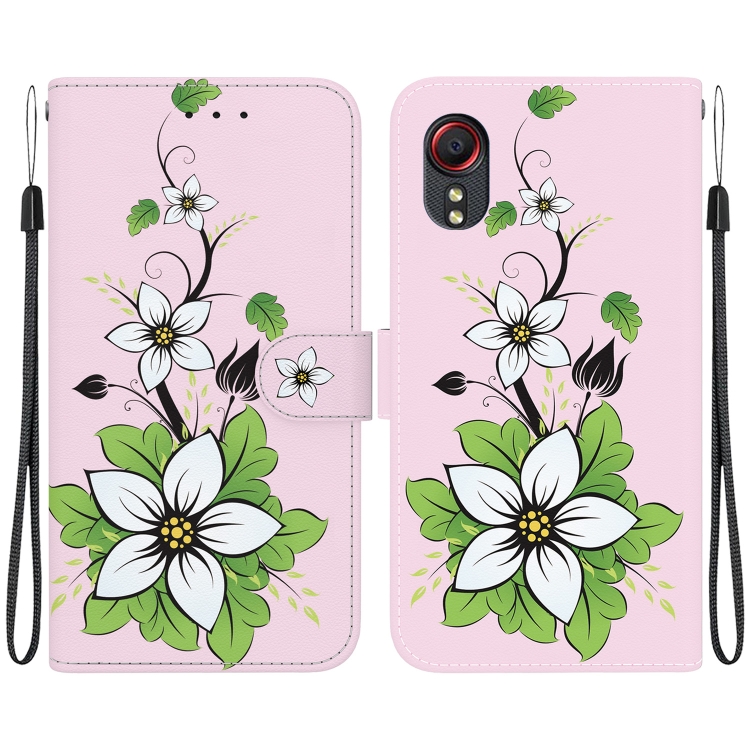 

For Samsung Galaxy Xcover 5 Crystal Texture Colored Drawing Leather Phone Case(Lily)