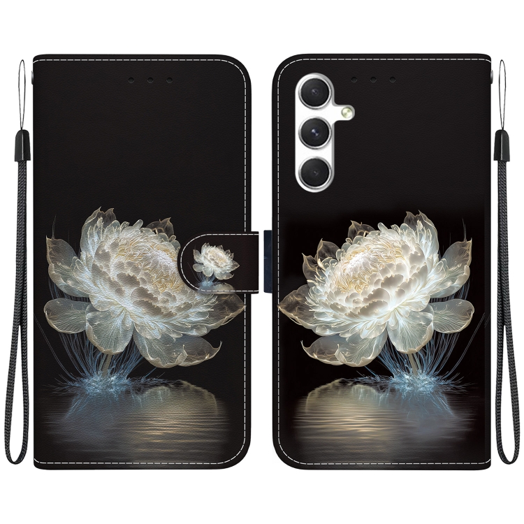 

For Samsung Galaxy S24 5G Crystal Texture Colored Drawing Leather Phone Case(Crystal Peony)