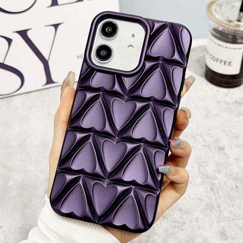 

For iPhone 12 Little Love Oil Spray Phone Case(Dark Purple)