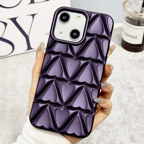 

For iPhone 13 Little Love Oil Spray Phone Case(Dark Purple)