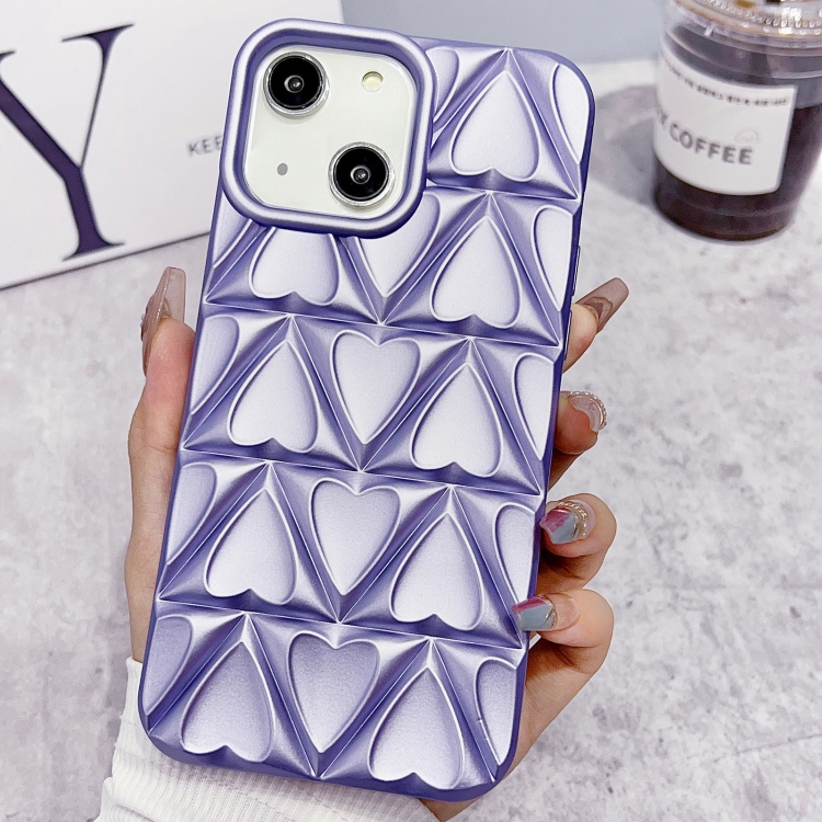 

For iPhone 14 Little Love Oil Spray Phone Case(Purple)