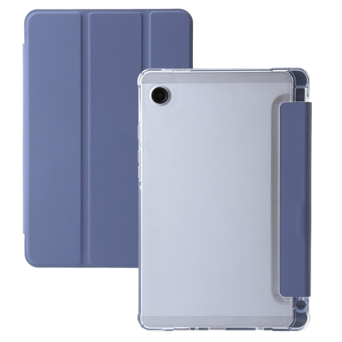 

For Samsung Galaxy Tab A9 3-Fold Clear Acrylic Leather Tablet Case(Lavender)