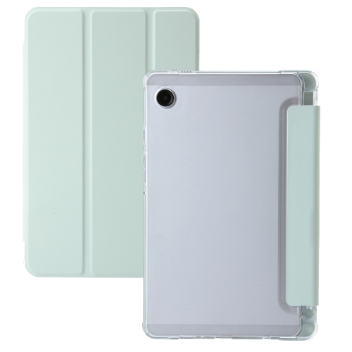 

For Samsung Galaxy Tab A9+ 3-Fold Clear Acrylic Leather Tablet Case(Green)