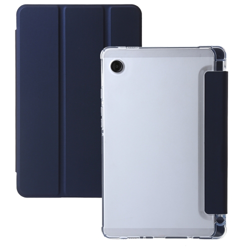 

For Samsung Galaxy Tab A9+ 3-Fold Clear Acrylic Leather Tablet Case(Dark Blue)