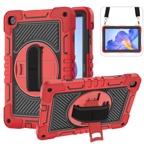 

For Honor Pad X8 360 Degree Rotation PC Contrast Silicone Tablet Case(Red + Black)