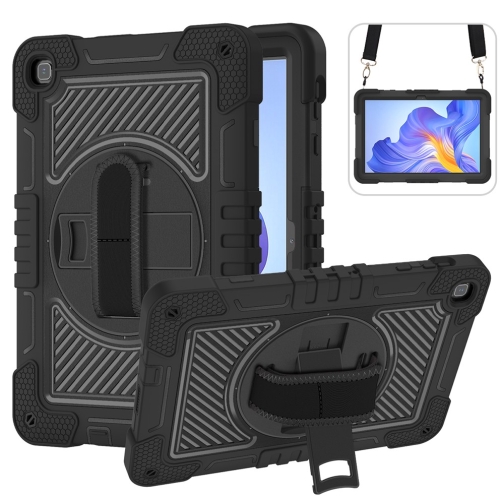 

For Honor Pad X8 360 Degree Rotation PC Contrast Silicone Tablet Case(Black)