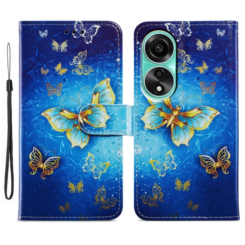 

For OPPO A38 4G Painted Pattern Horizontal Flip Leather Phone Case(Butterfly)