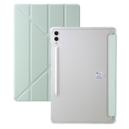 

For Samsung Galaxy Tab S9+ Clear Acrylic Deformation Leather Tablet Case(Green)
