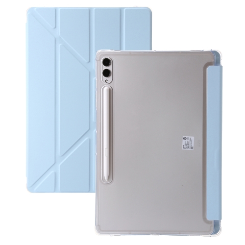 

For Samsung Galaxy Tab S9+ Clear Acrylic Deformation Leather Tablet Case(Ice Blue)