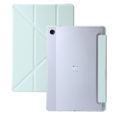 

For Samsung Galaxy Tab A9 Clear Acrylic Deformation Leather Tablet Case(Green)