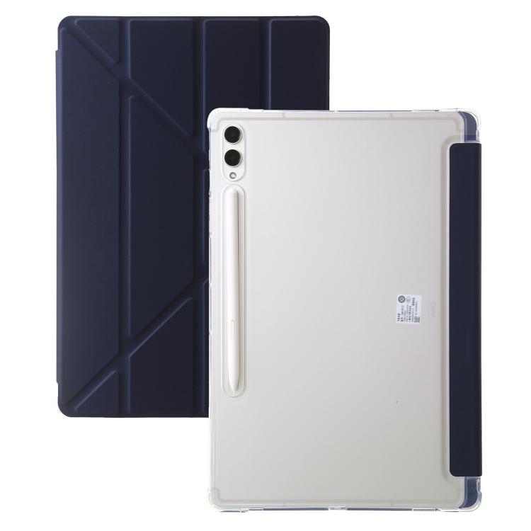 

For Samsung Galaxy Tab S11 Clear Acrylic Deformation Leather Tablet Case(Dark Blue)