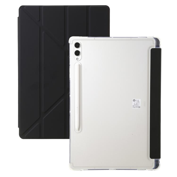 

For Samsung Galaxy Tab S11 Clear Acrylic Deformation Leather Tablet Case(Black)