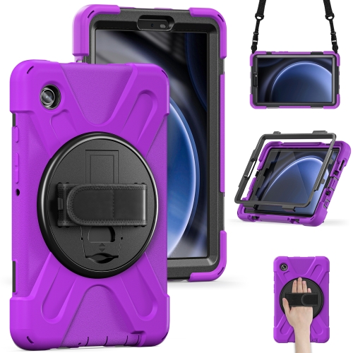 

For Samsung Galaxy Tab A9+ Rotary Handle Grab TPU + PC Tablet Case(Purple)
