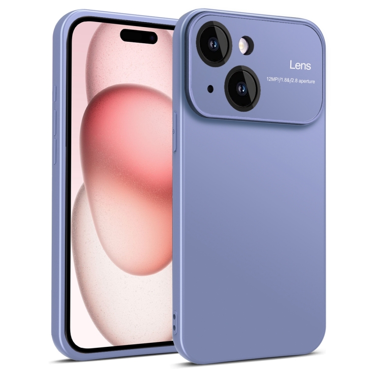 

For iPhone 15 Plus Laminated Large Window TPU Phone Case(Blue)