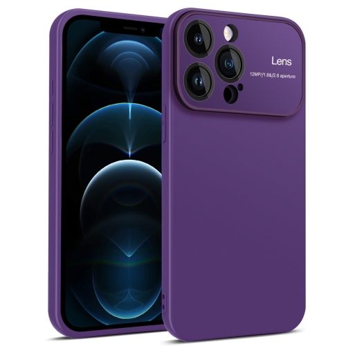 

For iPhone 12 Pro Max Laminated Large Window TPU Phone Case(Purple)
