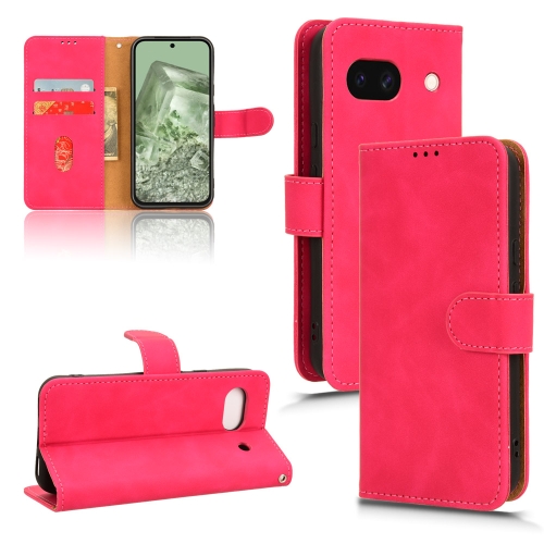 

For Google Pixel 8a Skin Feel Magnetic Flip Leather Phone Case(Rose Red)