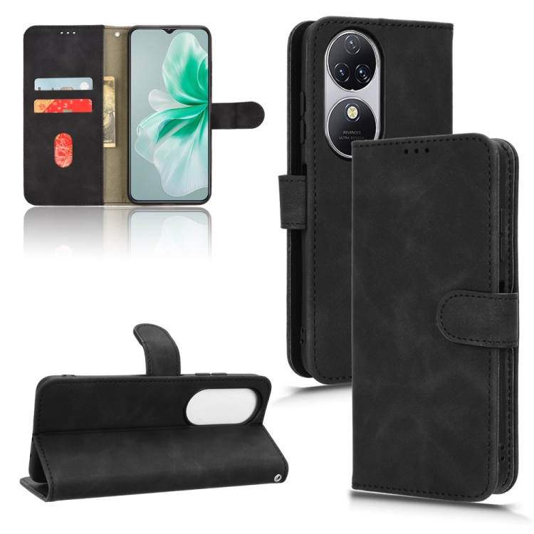 

For Oukitel C38 Skin Feel Magnetic Flip Leather Phone Case(Black)