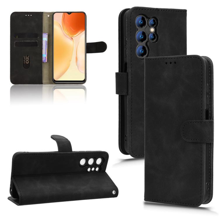 

For Oukitel C1 Skin Feel Magnetic Flip Leather Phone Case(Black)