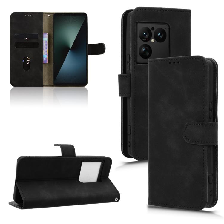 

For Sony Xperia 1 VIII Skin Feel Magnetic Flip Leather Phone Case(Black)