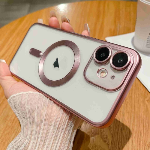 For iPhone 12 MagSafe Magnetic Frosted TPU Phone Case(Pink) 2021 new arrivals fast charging station 25w 15w stand magnet wireless 3 in 1 magnetic charger