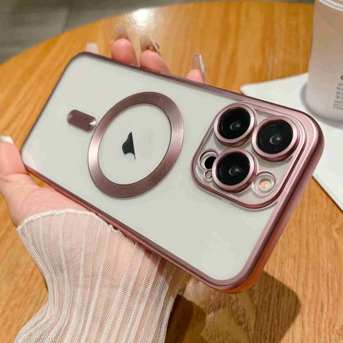 

For iPhone 13 Pro MagSafe Magnetic Frosted TPU Phone Case(Pink)