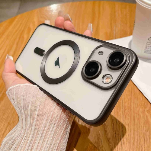 

For iPhone 14 Plus MagSafe Magnetic Frosted TPU Phone Case(Black)