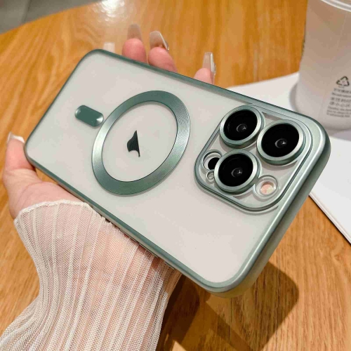 

For iPhone 15 Pro Max MagSafe Magnetic Frosted TPU Phone Case(Green)