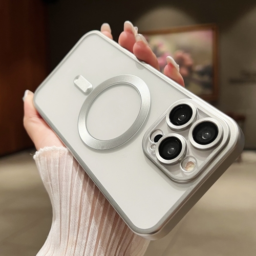 

For iPhone 16 Pro MagSafe Magnetic Frosted TPU Phone Case(Silver)