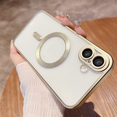 

For iPhone 16 Plus MagSafe Magnetic Frosted TPU Phone Case(Gold)