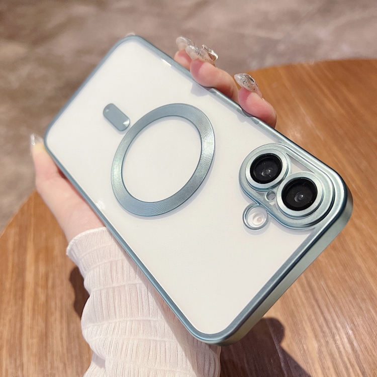 

For iPhone 16 Plus MagSafe Magnetic Frosted TPU Phone Case(Green)