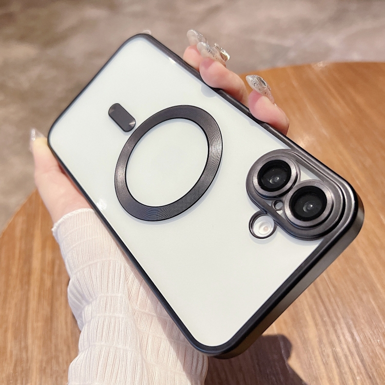

For iPhone 16 MagSafe Magnetic Frosted TPU Phone Case(Black)