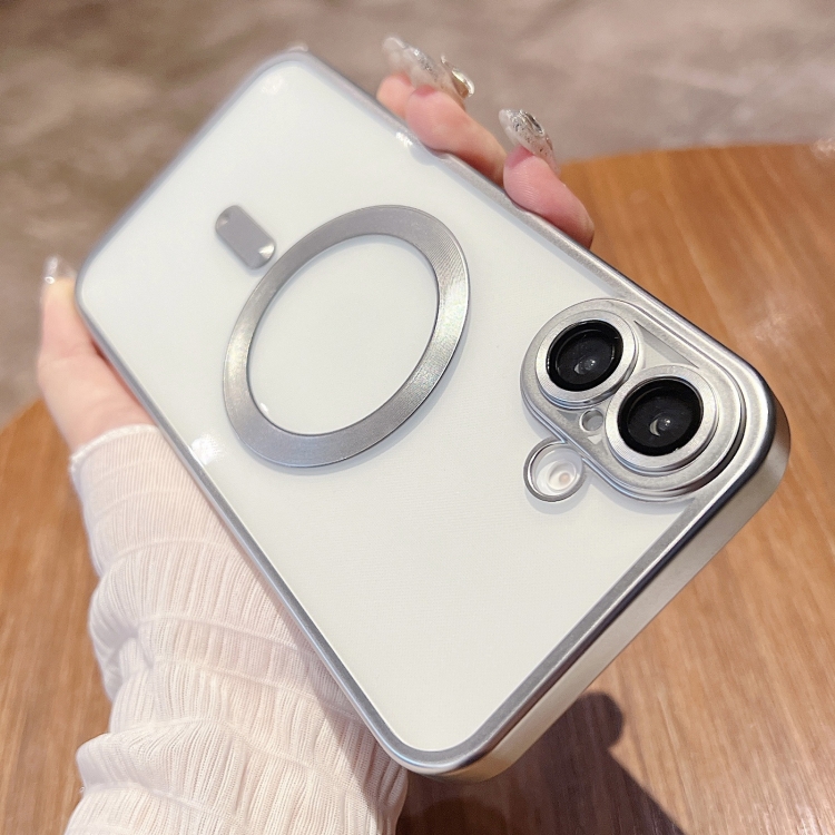

For iPhone 16 MagSafe Magnetic Frosted TPU Phone Case(Silver)