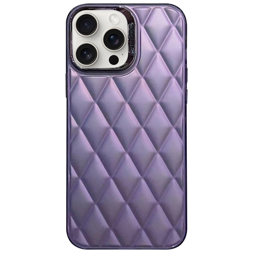 

For iPhone 13 Pro Max 3D Rhombus Electroplating TPU Hybrid PC Phone Case(Purple)