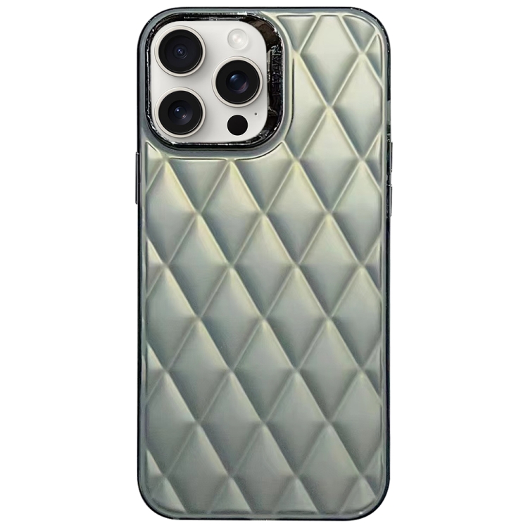 

For iPhone 12 Pro 3D Rhombus Electroplating TPU Hybrid PC Phone Case(Grey)