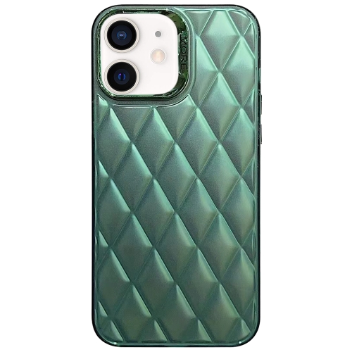 

For iPhone 11 3D Rhombus Electroplating TPU Hybrid PC Phone Case(Green)