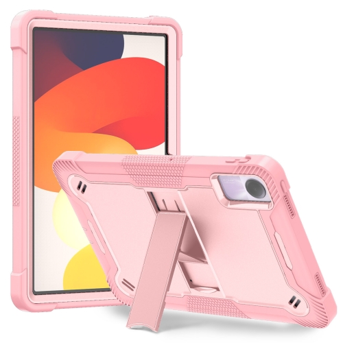 Para Xiaomi Redmi Pad SE Funda para tableta híbrida de silicona a prueba de  golpes con soporte (oro rosa)