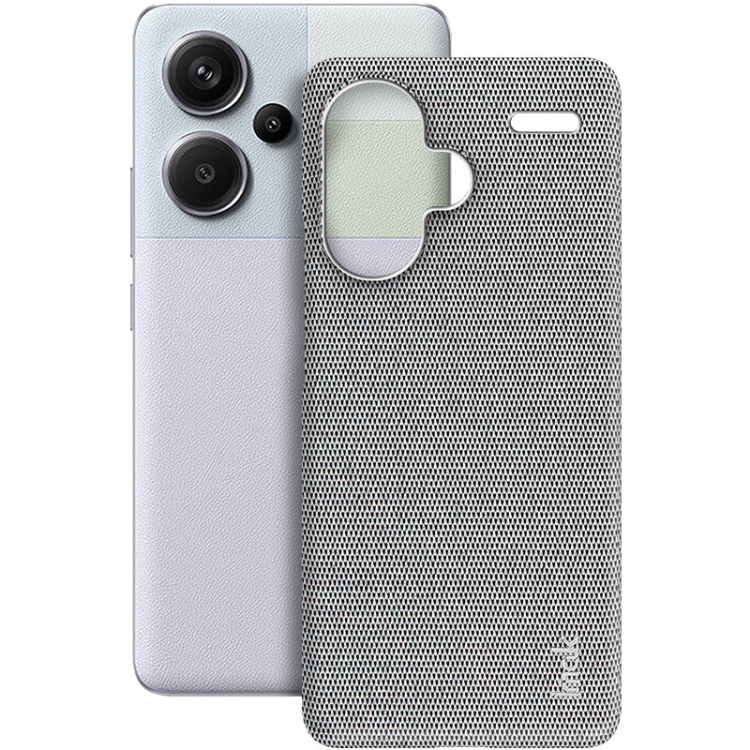 

For Xiaomi Redmi Note 13 Pro+ 5G imak Ruiyi Series Cloth Texture PU + PC Phone Case(Light Grey)