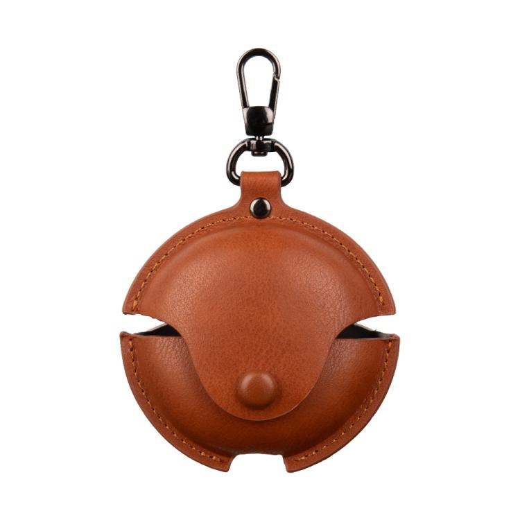 

For Huawei FreeBuds 7i Business Leather Earphone Protective Case with Hook(Light Brown)