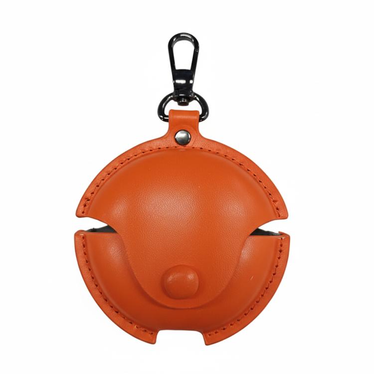 

For Huawei FreeBuds 7i Business Leather Earphone Protective Case with Hook(Orange)