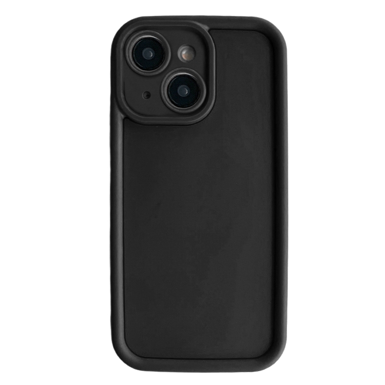 

For iPhone 14 Plus Fine Hole Shockproof Frame Frosted TPU Phone Case(Black)