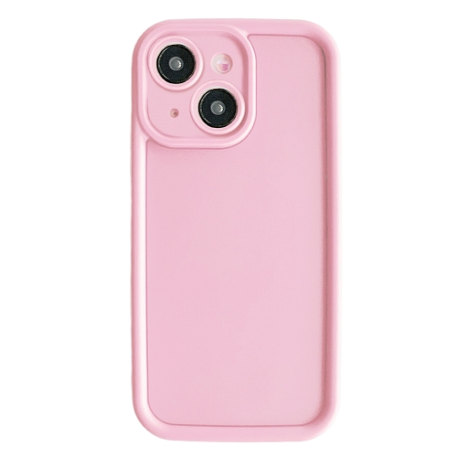 

For iPhone 14 Fine Hole Shockproof Frame Frosted TPU Phone Case(Pink)