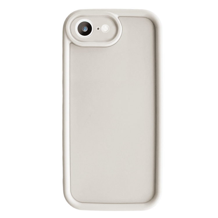 

For iPhone SE 2022 / 2020 / 8 / 7 Fine Hole Shockproof Frame Frosted TPU Phone Case(Beige)