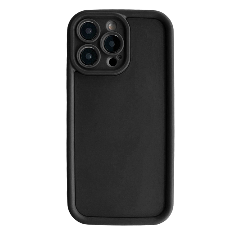 

For iPhone 13 Pro Max Fine Hole Shockproof Frame Frosted TPU Phone Case(Black)