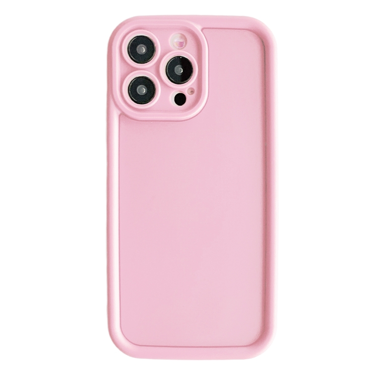

For iPhone 13 Pro Max Fine Hole Shockproof Frame Frosted TPU Phone Case(Pink)