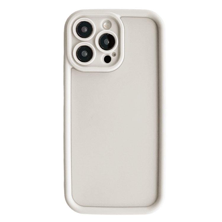 

For iPhone 13 Pro Fine Hole Shockproof Frame Frosted TPU Phone Case(Beige)