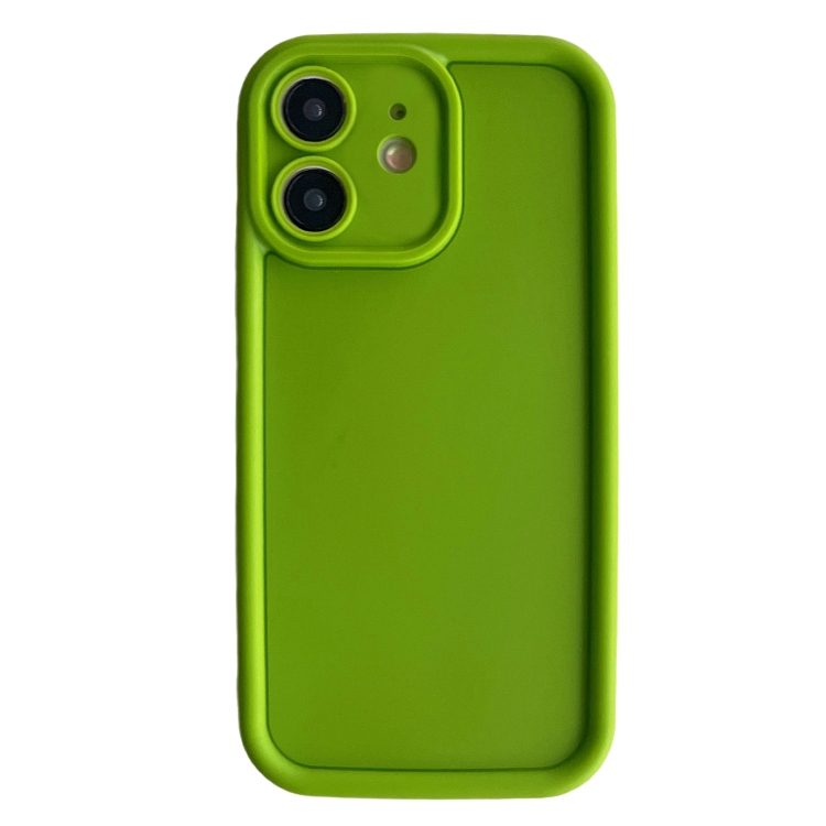 

For iPhone 12 Fine Hole Shockproof Frame Frosted TPU Phone Case(Green)