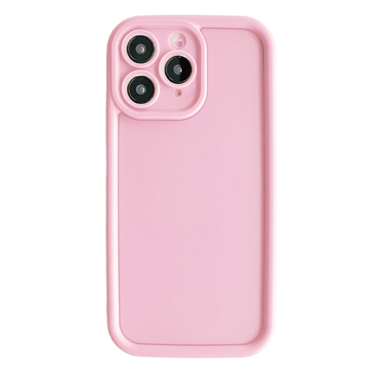 

For iPhone 11 Pro Max Fine Hole Shockproof Frame Frosted TPU Phone Case(Pink)