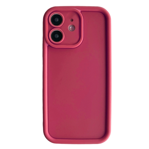 

For iPhone 11 Fine Hole Shockproof Frame Frosted TPU Phone Case(Claret Red)