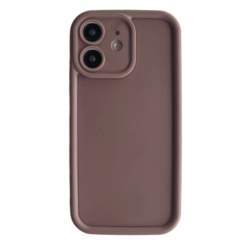 

For iPhone 11 Fine Hole Shockproof Frame Frosted TPU Phone Case(Brown)