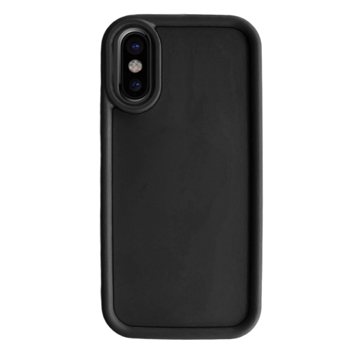 

For iPhone X / XS Fine Hole Shockproof Frame Frosted TPU Phone Case(Black)
